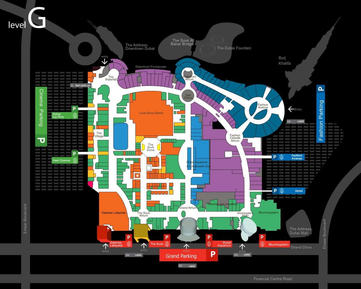 žemėlapis Dubai mall