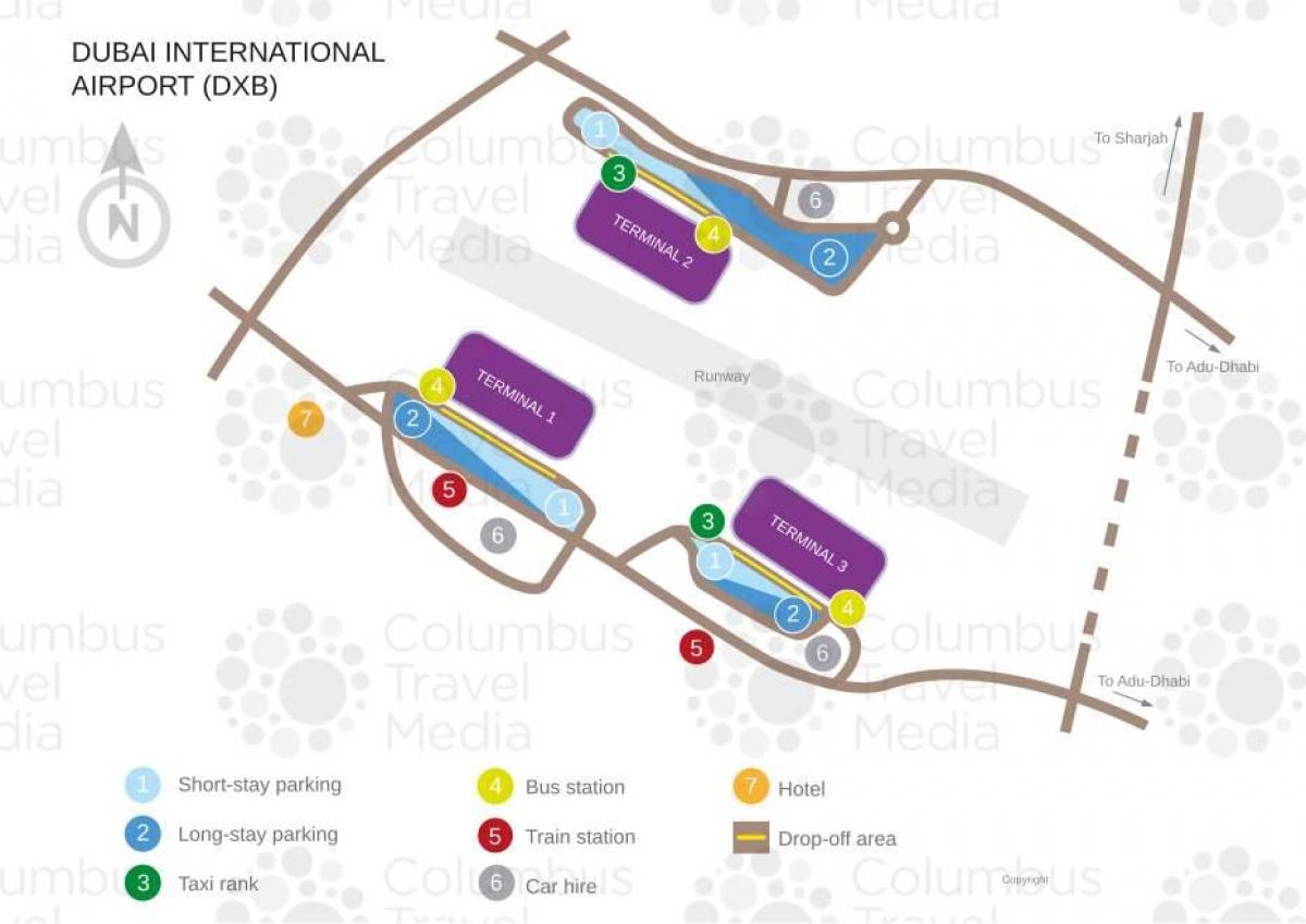 žemėlapis Dubajaus oro uosto