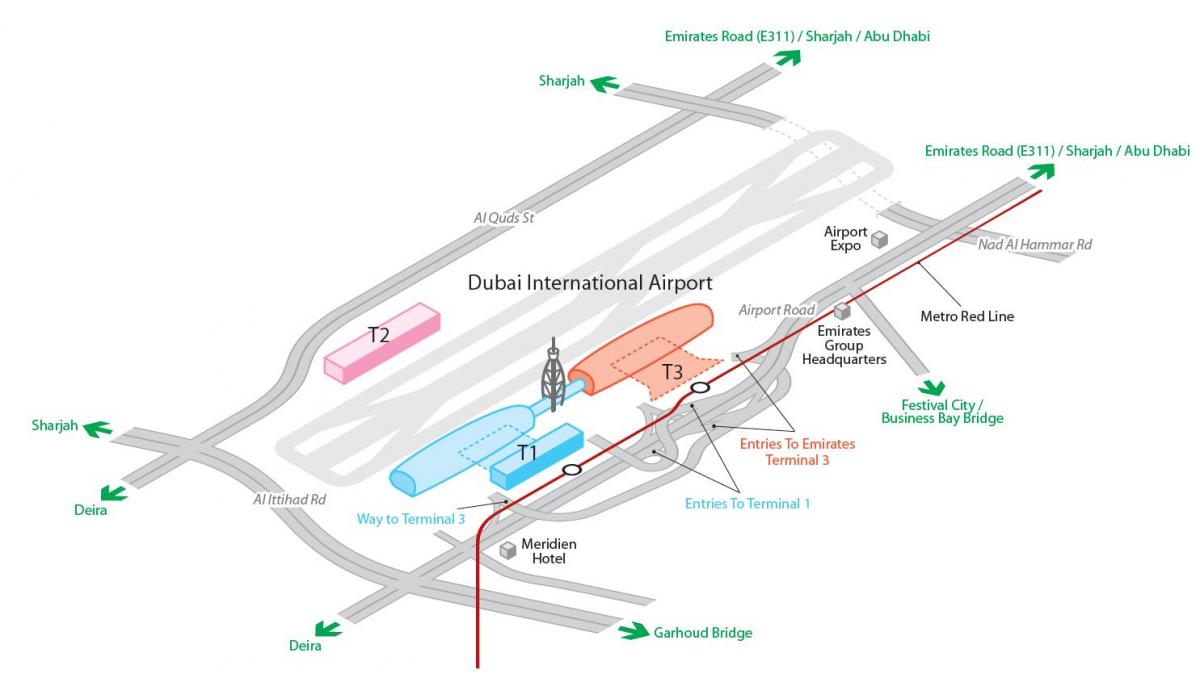 dxb oro uosto žemėlapis