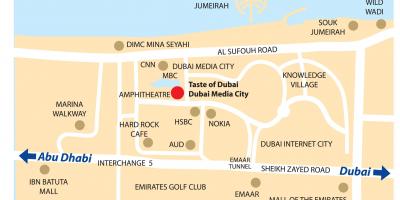 Dubai media city vietą žemėlapyje