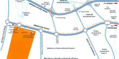 Žemėlapis Dubajaus pramonės miestas