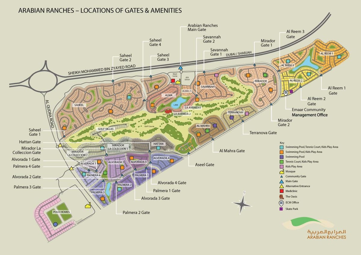 Arabian ranches Dubajus vieta žemėlapyje