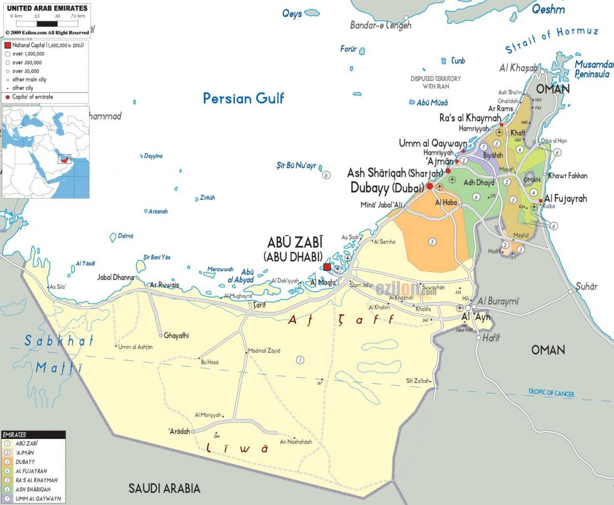 žemėlapis Dubai, jungtiniai arabų emyratai