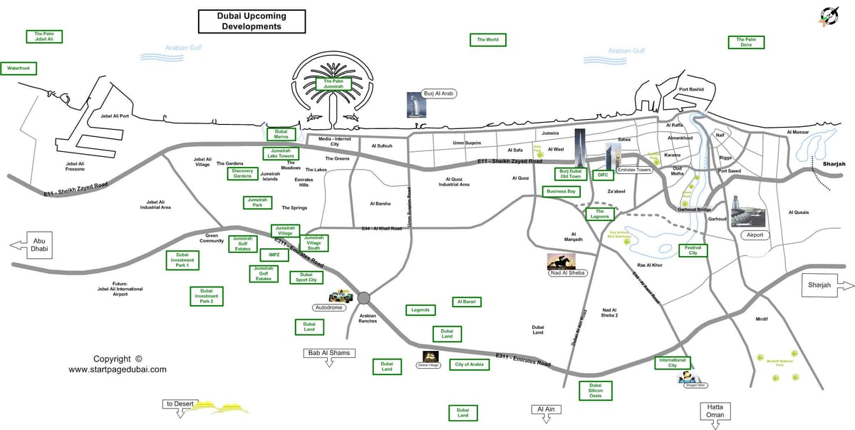 Dubai investment park vieta žemėlapyje