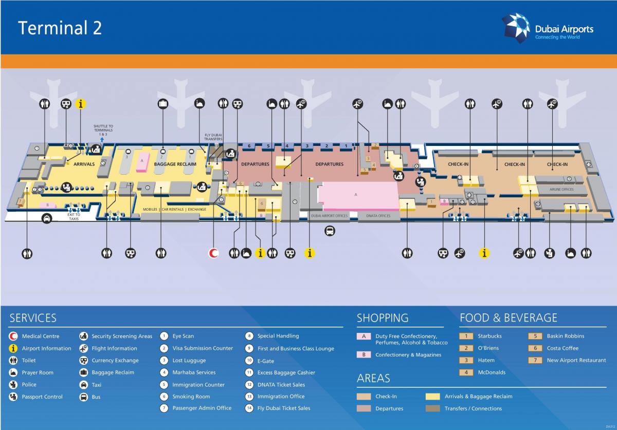 Dubajus terminal 2 žemėlapis