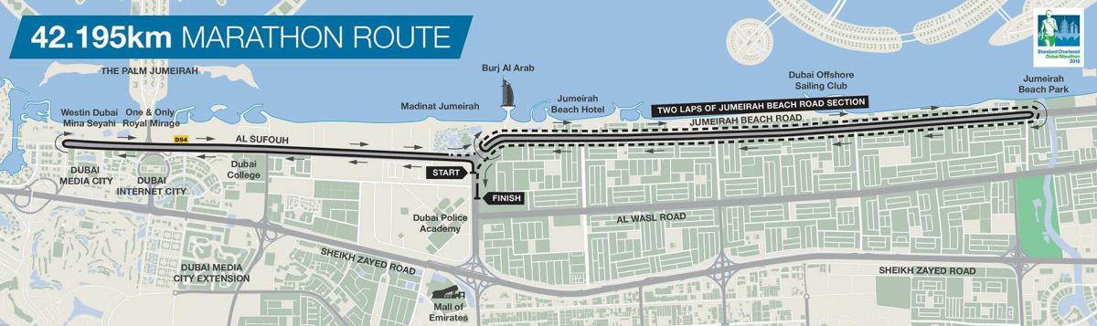 žemėlapis Dubajus maratonas