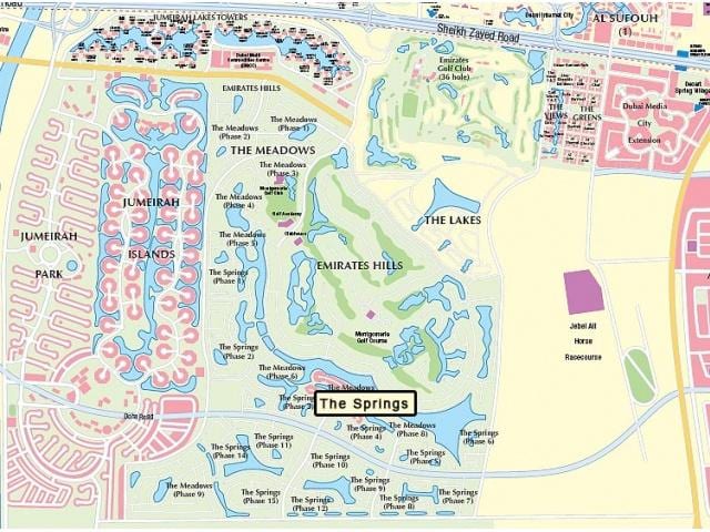žemėlapis Dubajus pievos