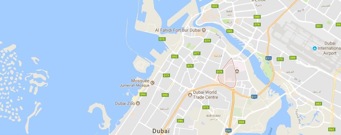 žemėlapis Oud Metha Dubajus