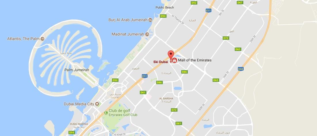 žemėlapis ski Dubai