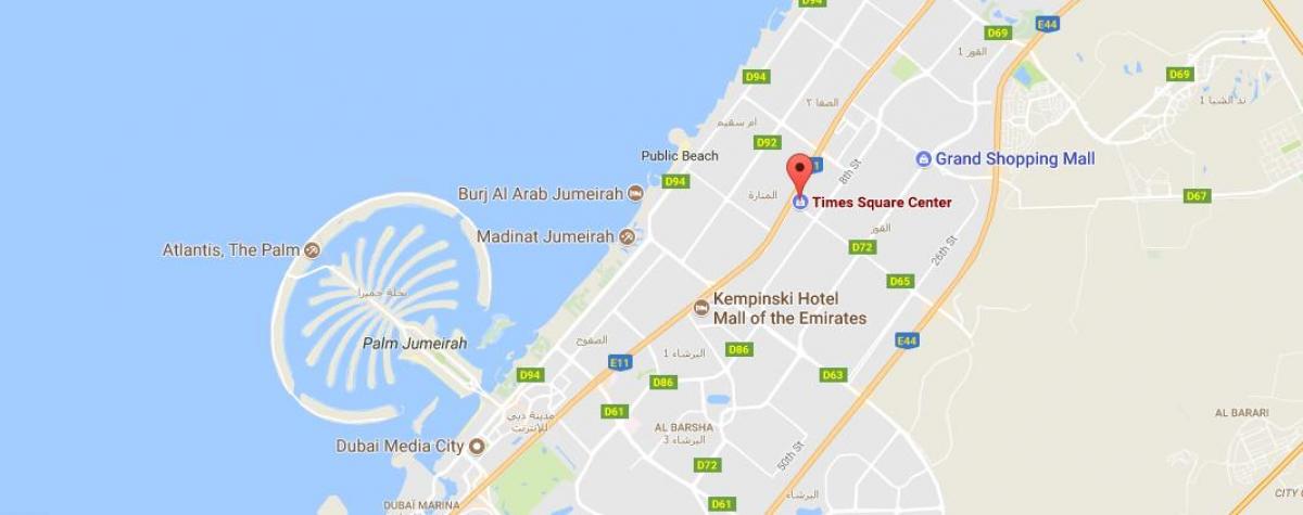 žemėlapis Times Square Centre Dubai