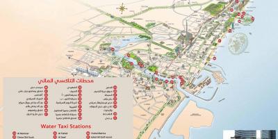 Dubajaus vandens taksi maršruto žemėlapį