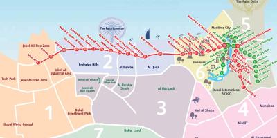 Žemėlapis Dubajus rajonų