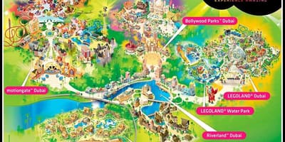 Dubajus parkai ir kurortų vieta žemėlapyje