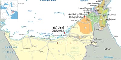 Politiniame žemėlapyje Dubajus