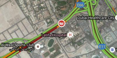 Latifa ligoninėje Dubajuje vieta žemėlapyje