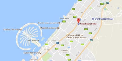Žemėlapis Times Square Centre Dubai